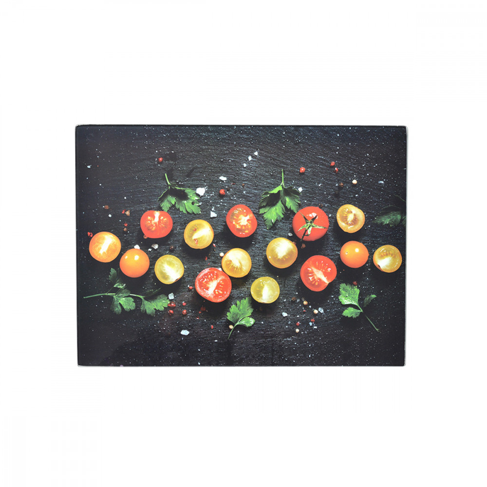 Planche à découper motif tomates cerises