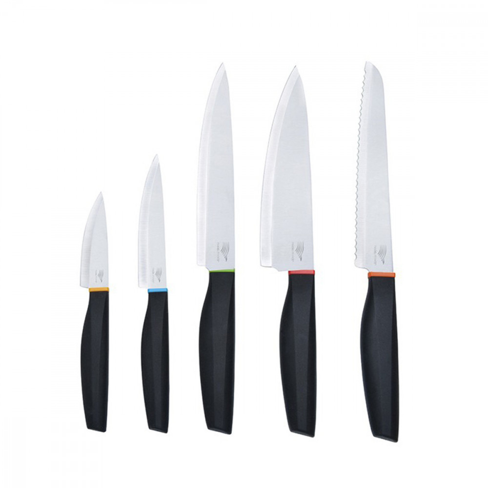 Lot de 5 couteaux bague couleur