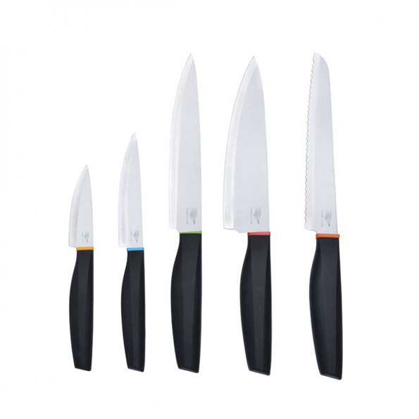 Lot de 5 couteaux bague couleur