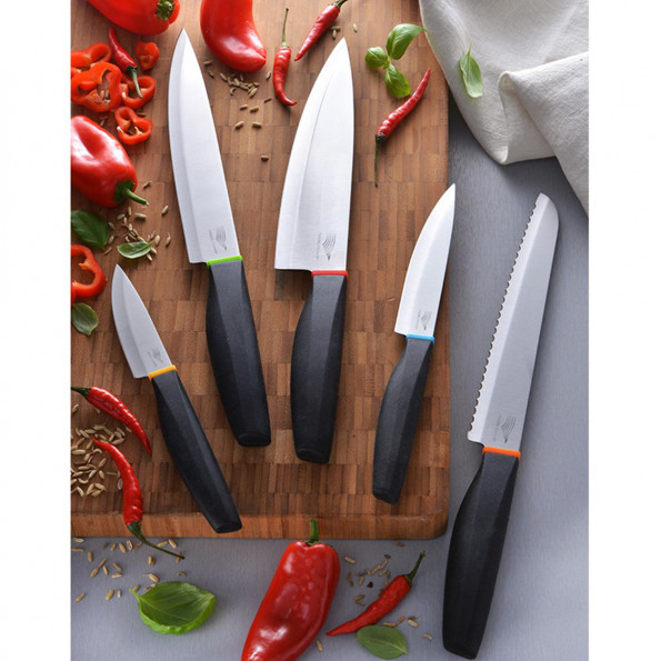 Lot de 5 couteaux bague couleur