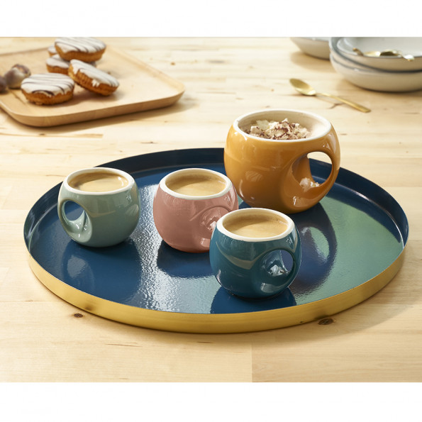 Plateau rond en métal