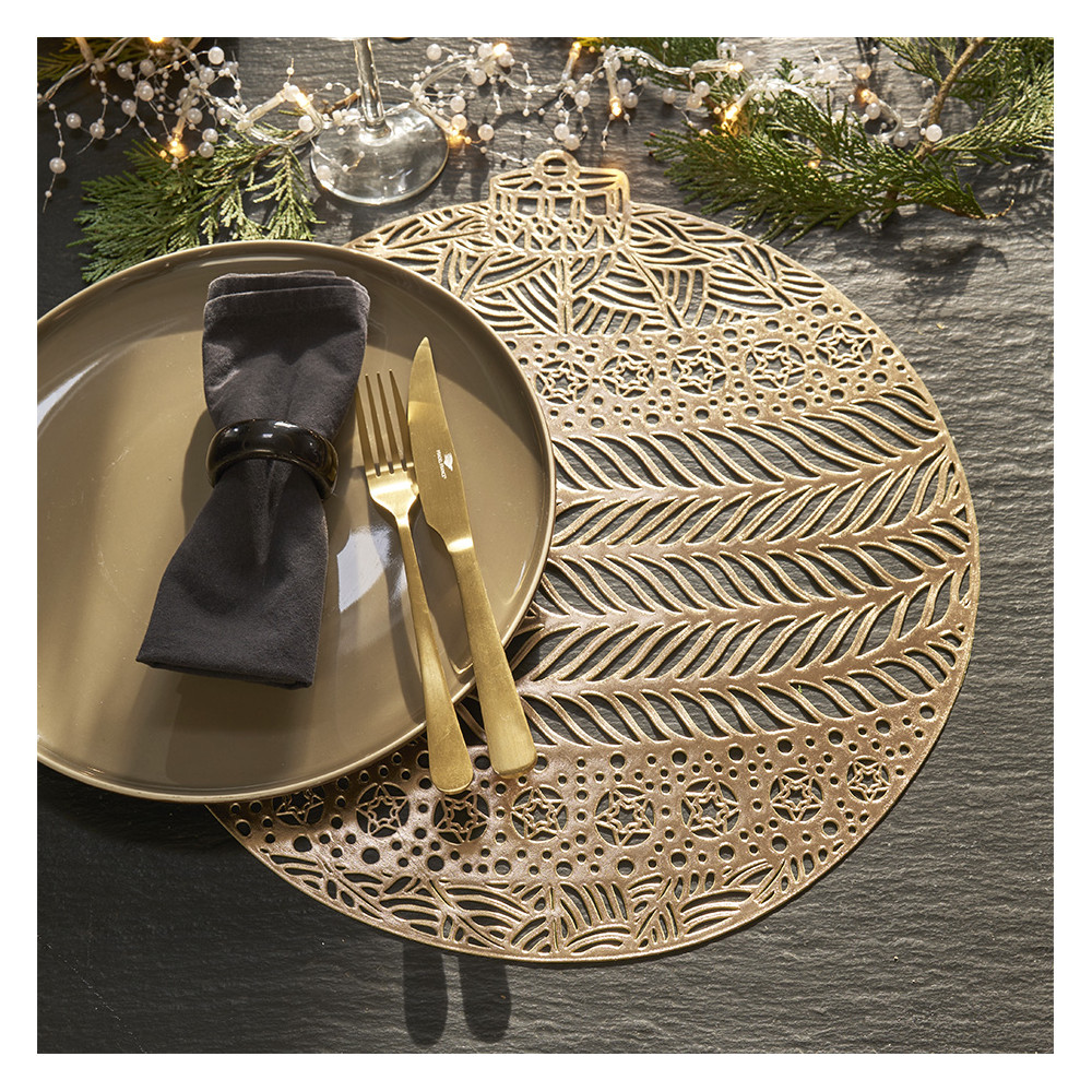 Lot de 4 sets de table forme boule de Noël