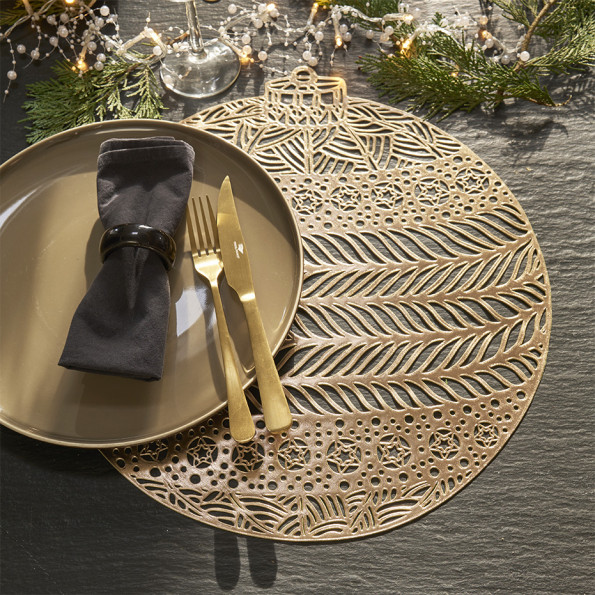 Lot de 4 sets de table forme boule de Noël