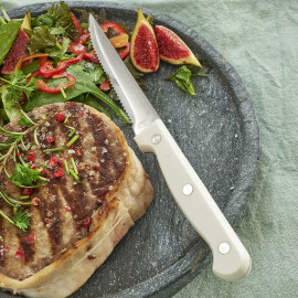 Lot de 6 couteaux à steak - blanc