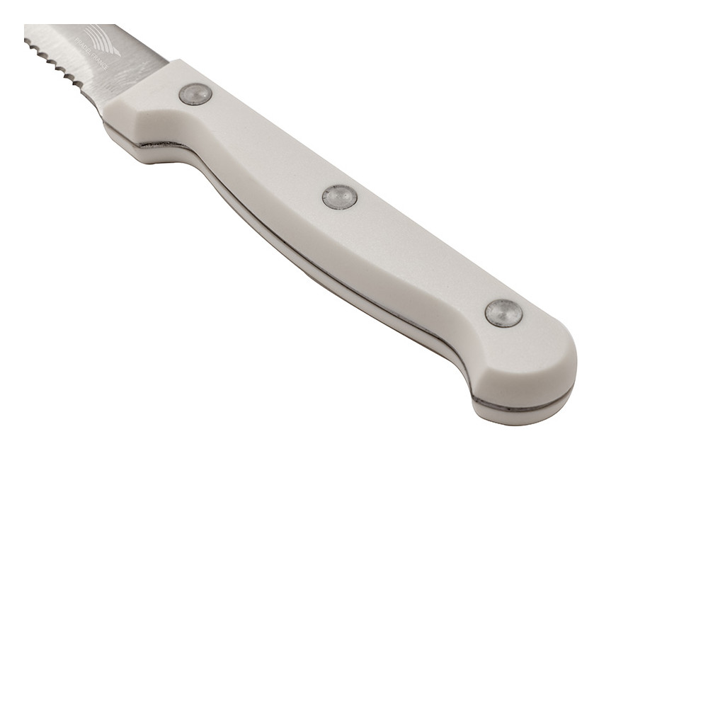 Lot de 6 couteaux à steak - blanc