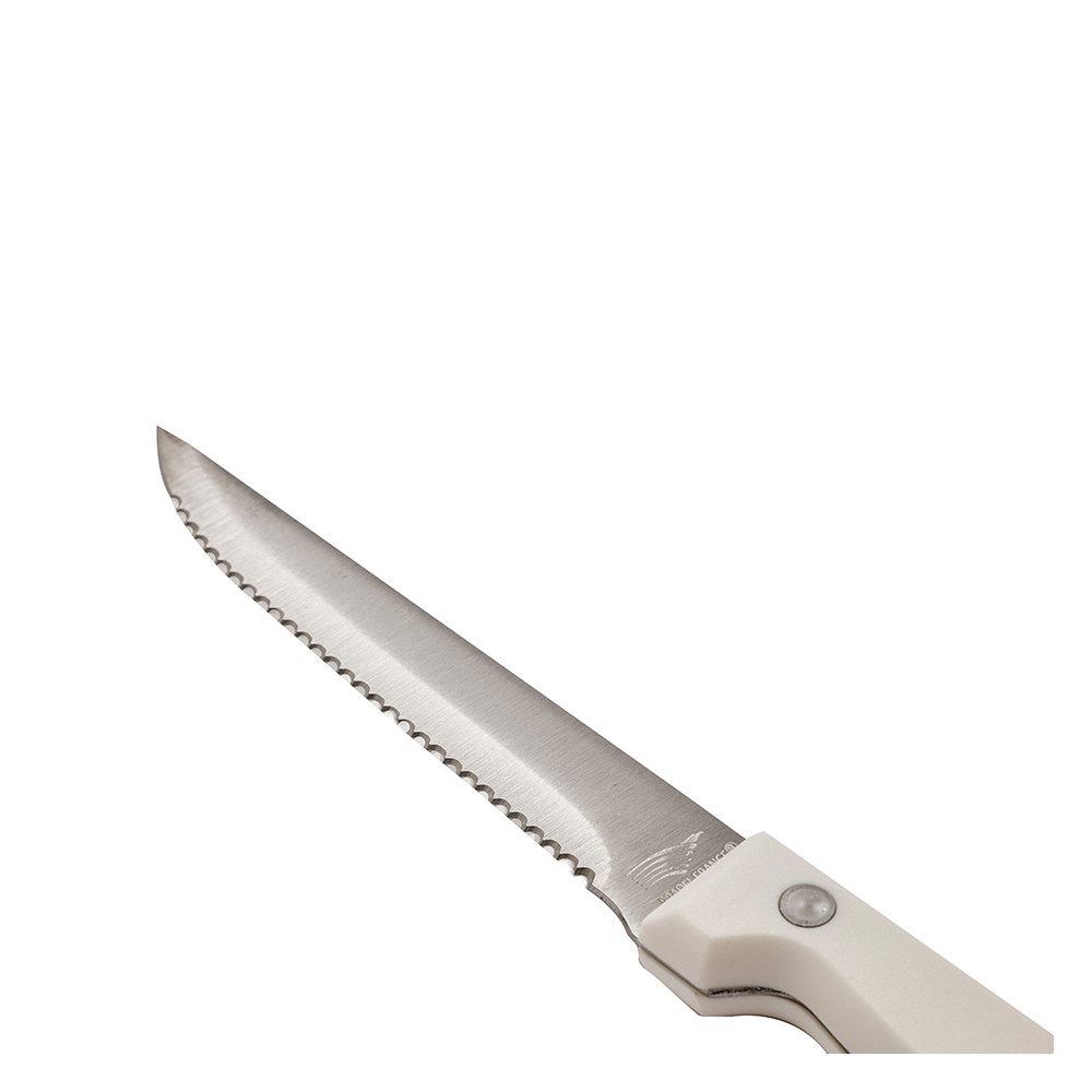Lot de 6 couteaux à steak - blanc
