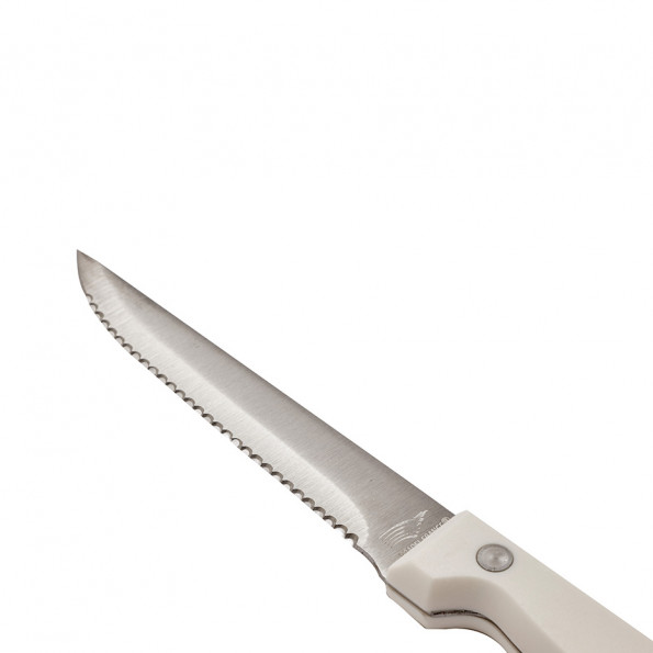 Lot de 6 couteaux à steak - blanc