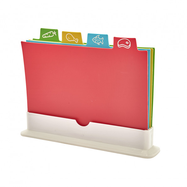 Lot de 4 planches à découper avec support