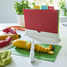 Lot de 4 planches à découper avec support