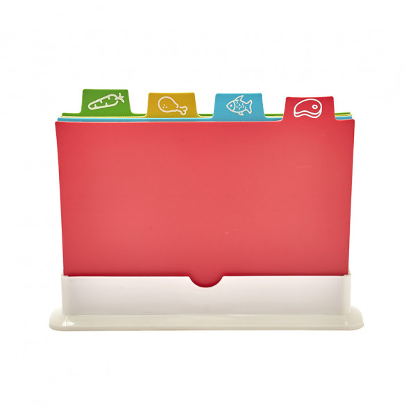 Lot de 4 planches à découper avec support