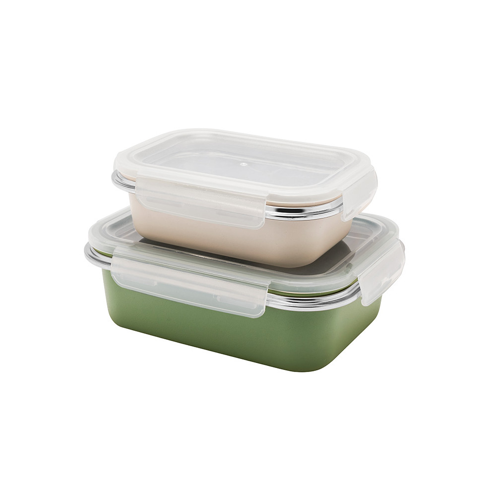 Lot de 2 boîtes inox micro-ondables