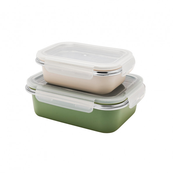 Lot de 2 boîtes inox micro-ondables