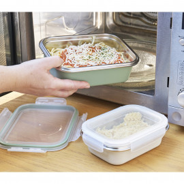 Lot de 2 boîtes inox micro-ondables