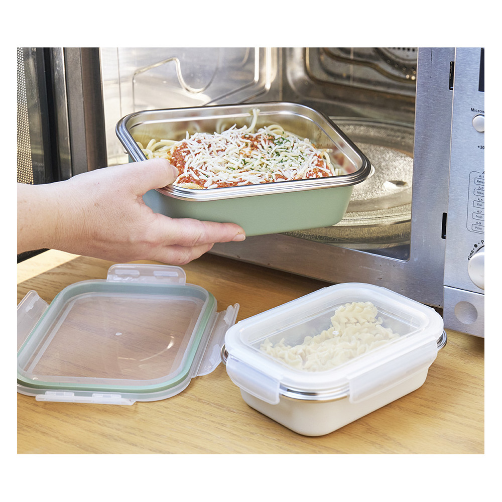 Lot de 2 boîtes inox micro-ondables