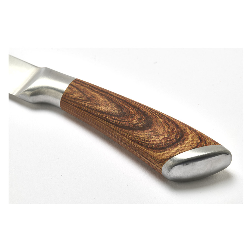 Lot de 4 couteaux à steak tout inox effet bois