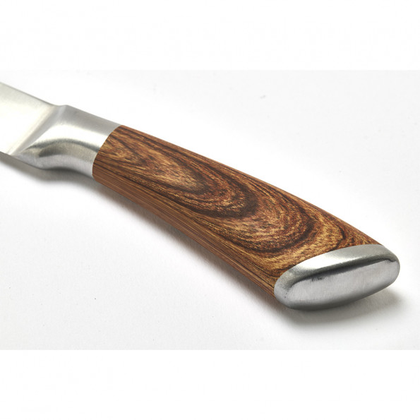 Lot de 4 couteaux à steak tout inox effet bois