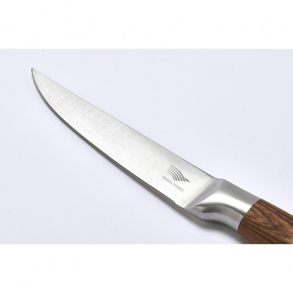 Lot de 4 couteaux à steak tout inox effet bois