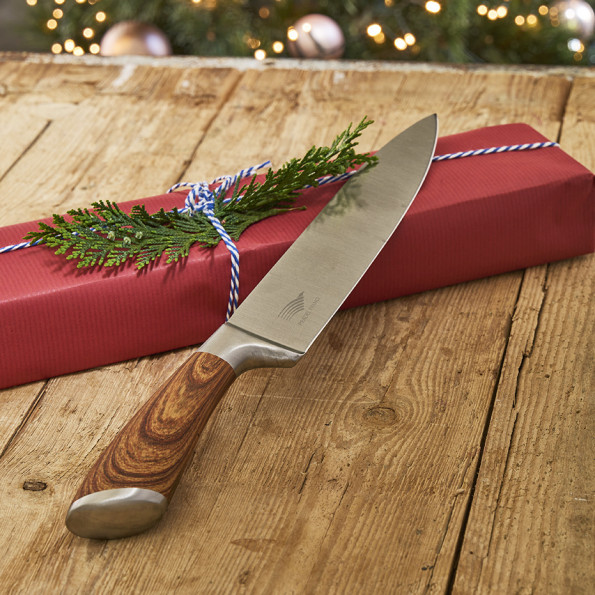 Coffret 3 couteaux tout inox effet bois