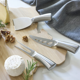 Lot de 3 couteaux à fromage tout inox