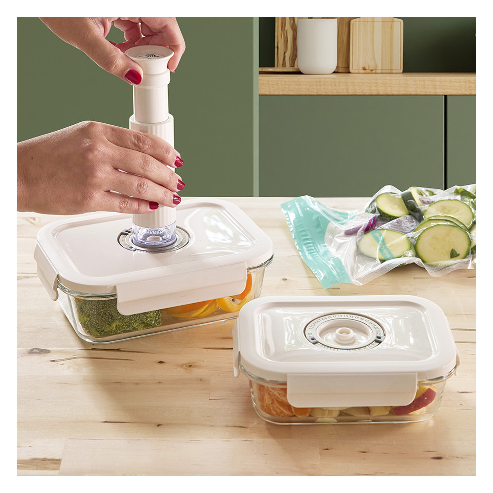 Lot de 2 boîtes de conservation vide d'air avec pompe