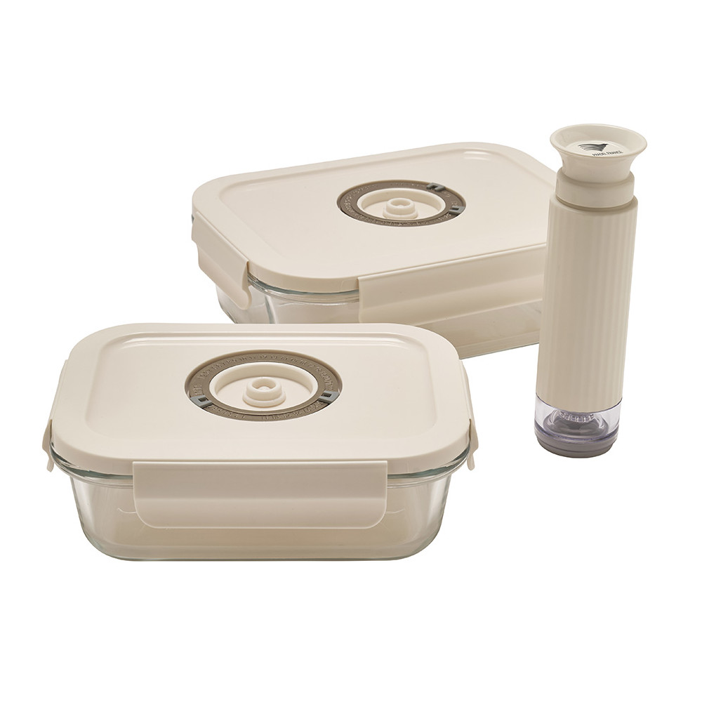 Lot de 2 boîtes de conservation vide d'air avec pompe