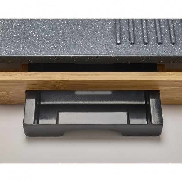Plancha grill électrique support bambou
