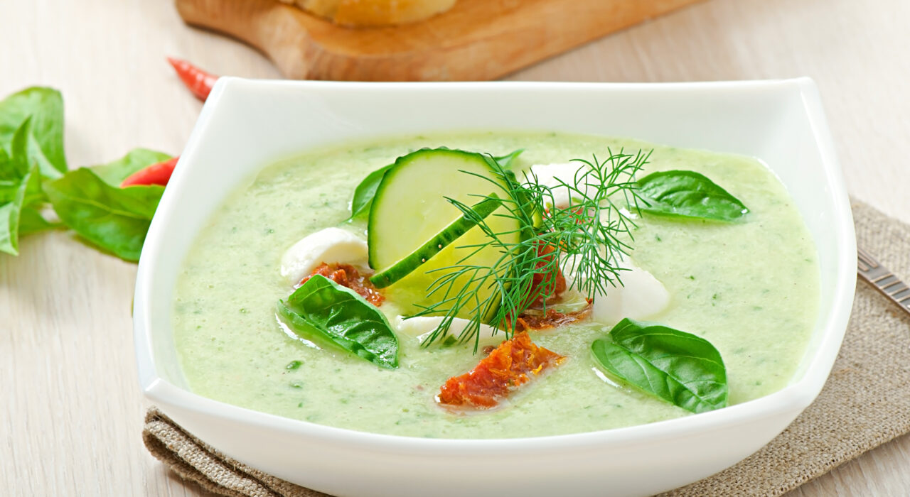 Recette d’un velouté de concombre et feta